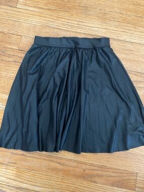 Zara Girls Faux Leather Pleated Swing Skirt size 13-14